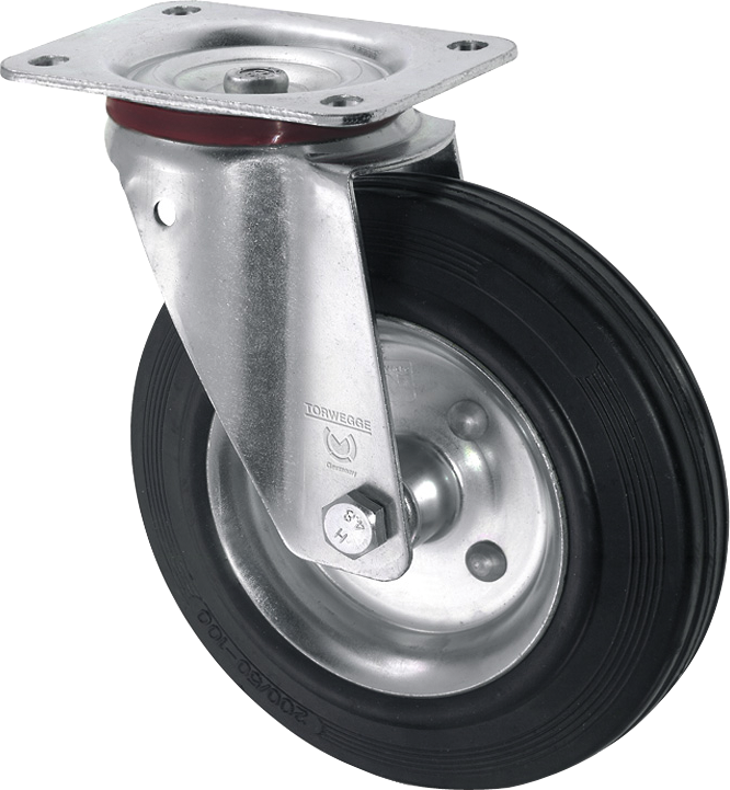 Apparaterolle Vollgummi Bockrolle 100kg D125mm