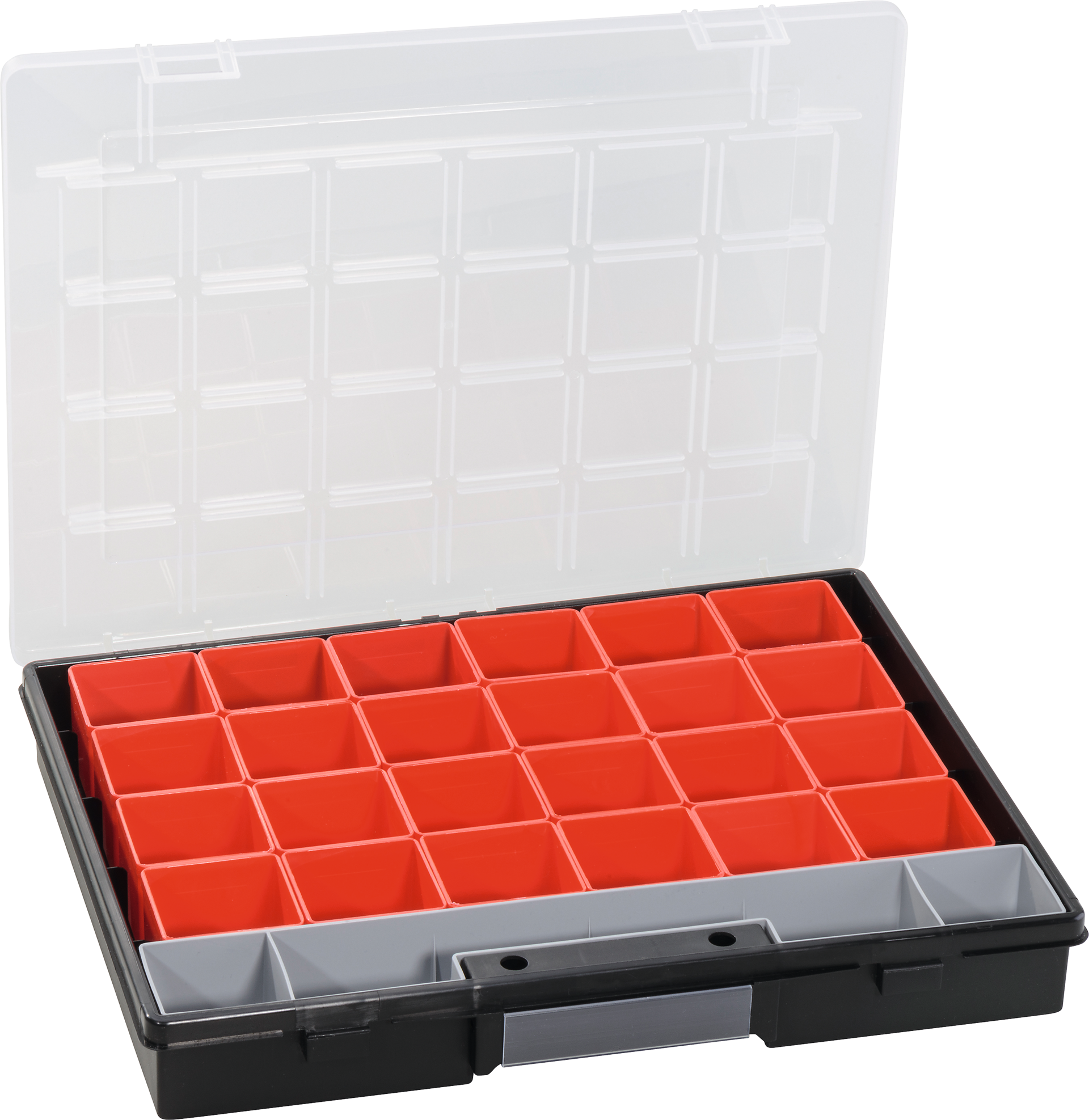 Sortimentskasten FLEX gelb mit 13 Boxen 370x295x60mm