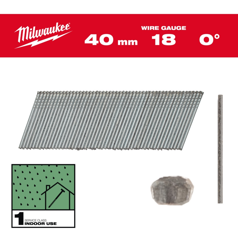 Stauchkopf-Nägel 18 Gauge für M18CN18GS 1,05 x 1,25 x 40 mm verzinkt, 0°