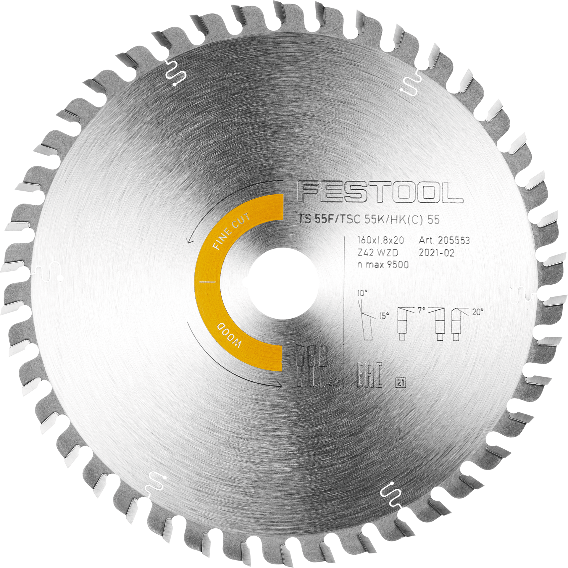 Kreissägeblatt HM "extra dünn" für HKC 55 D160x1,8/1,2x20mm Z42 für Holz Feinzahn