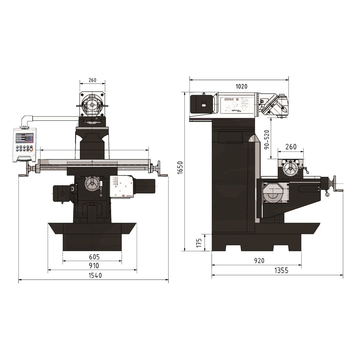 Fräsmaschine Optimum OPTImill MT 130S