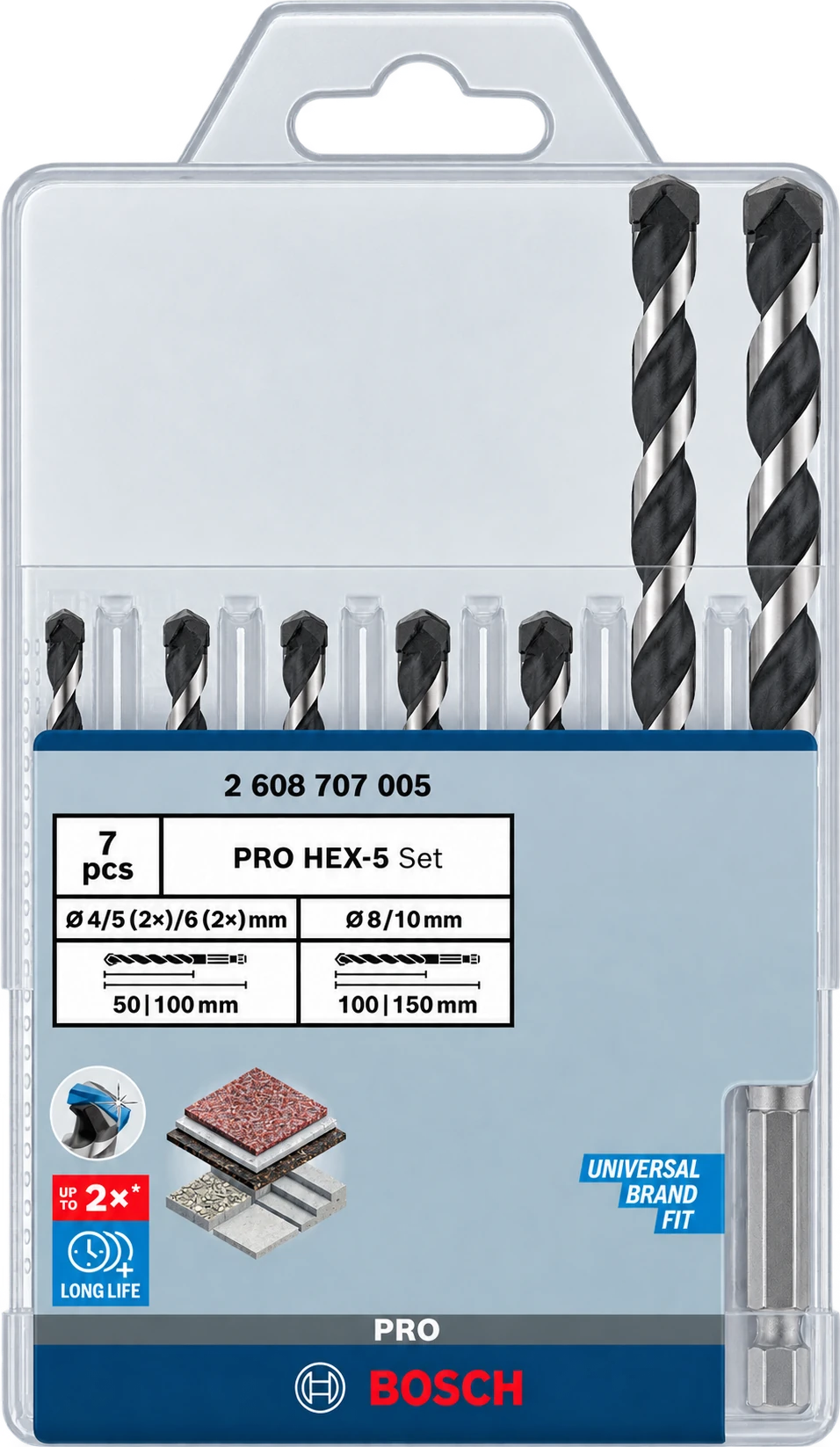 Bosch Betonbohrer-Satz Expert "HEX-5" 7-teilig
