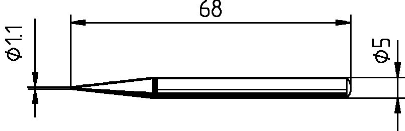 Dauerlötspitze Ersadur 0032BD für Lötkolben 30Watt 1,1mm bleistiftförmig gerade