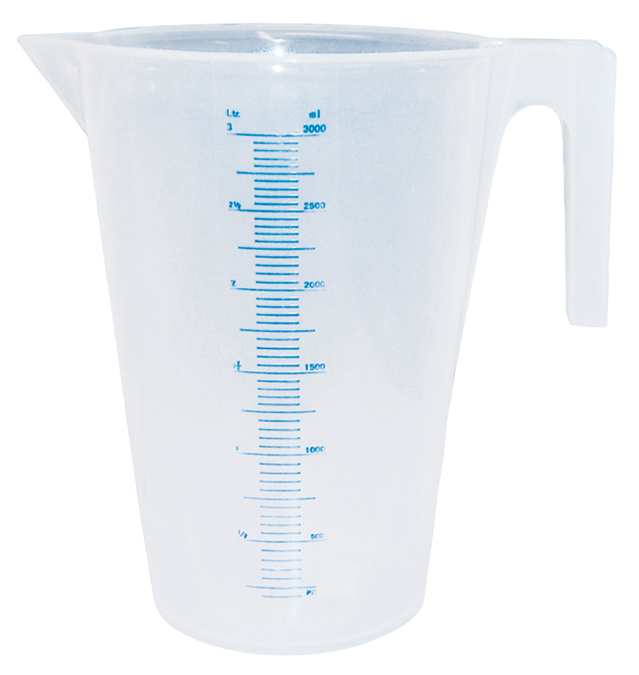 Messbecher aus Polypropylen Skaleneinteilung 50ml Inhalt 3l Messbecher aus Polypropylen Skaleneinteilung 50ml Inhalt 3l