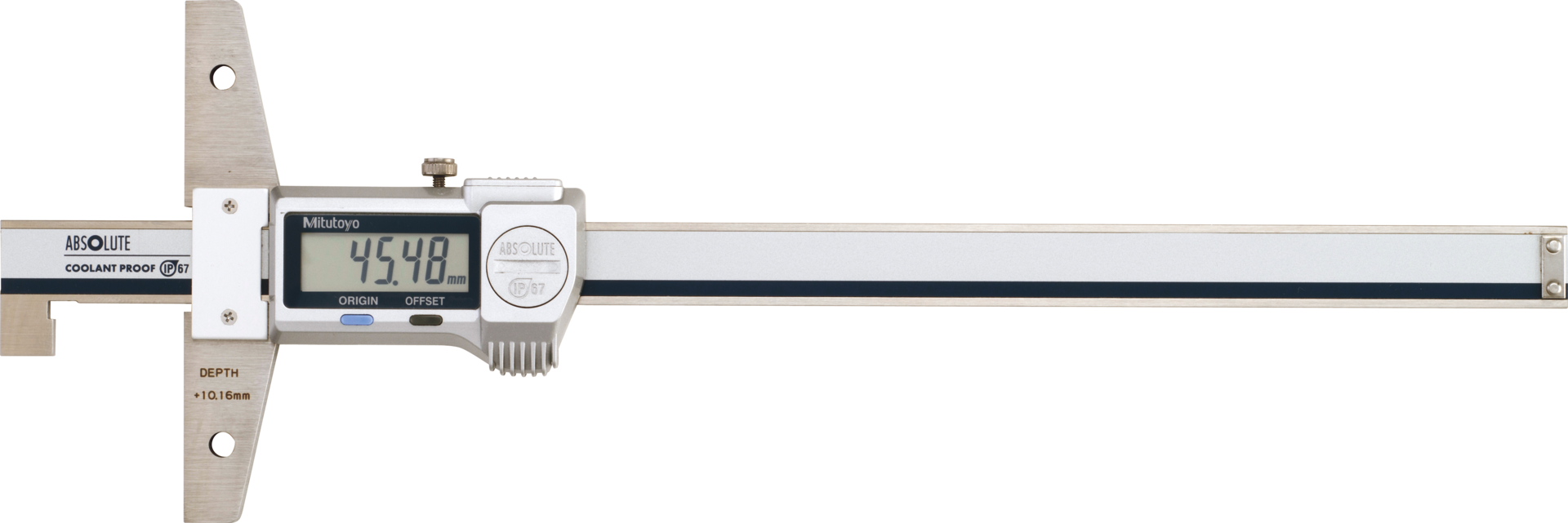 Tiefenmessschieber Digital IP67 ABS Digimatic mit Hakenmessstange Abl. 0,01mm DIN 862C mit DA MB150mm