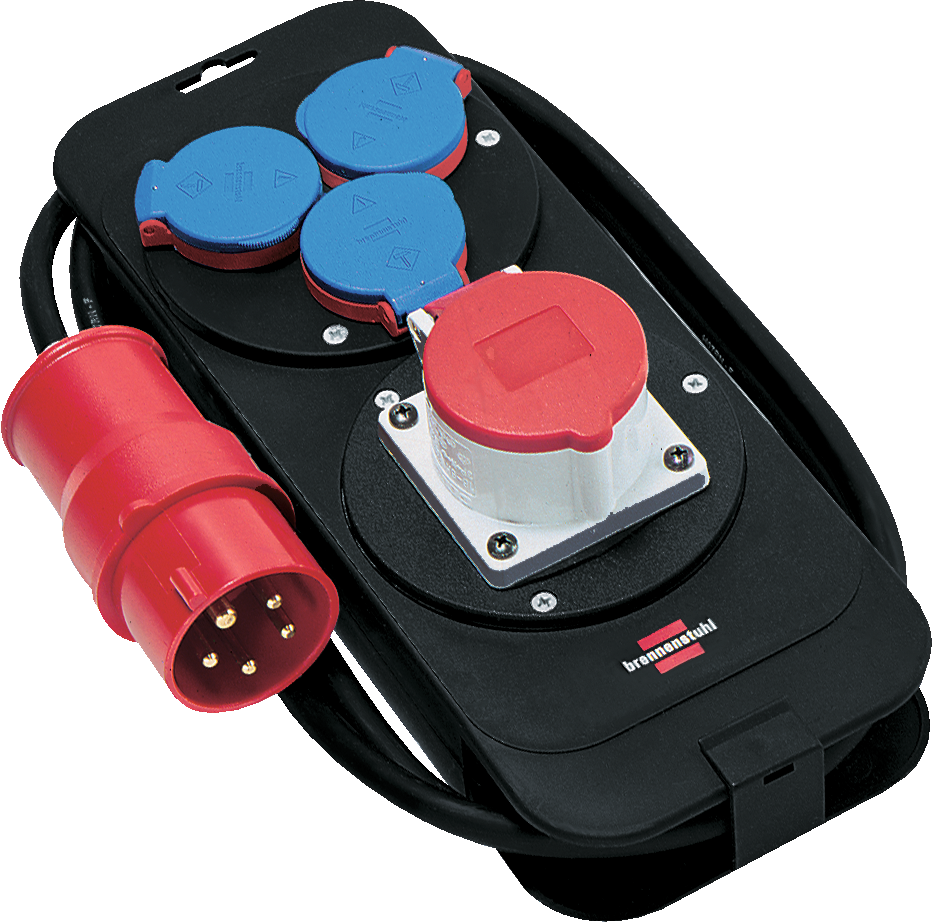 Stromverteiler CEE Außenbereich 2m Kabel IP44 400V/16A 230V/16A Neopren H07RN-F5G1,5