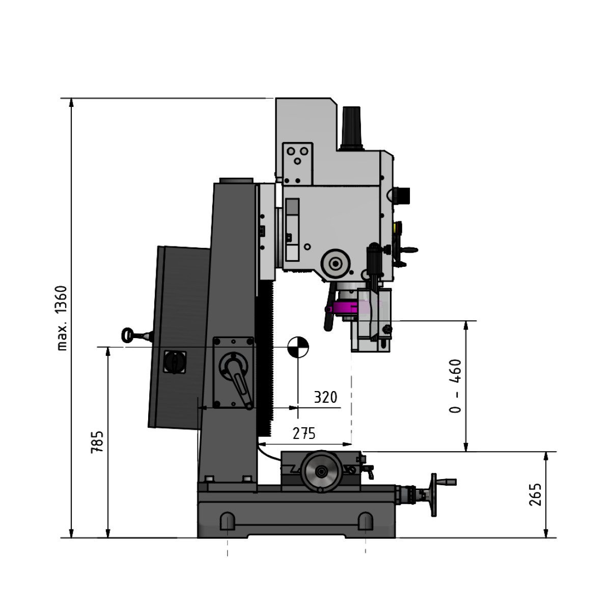 Bohr-Fräsmaschine Optimum OPTImill MB 4SV