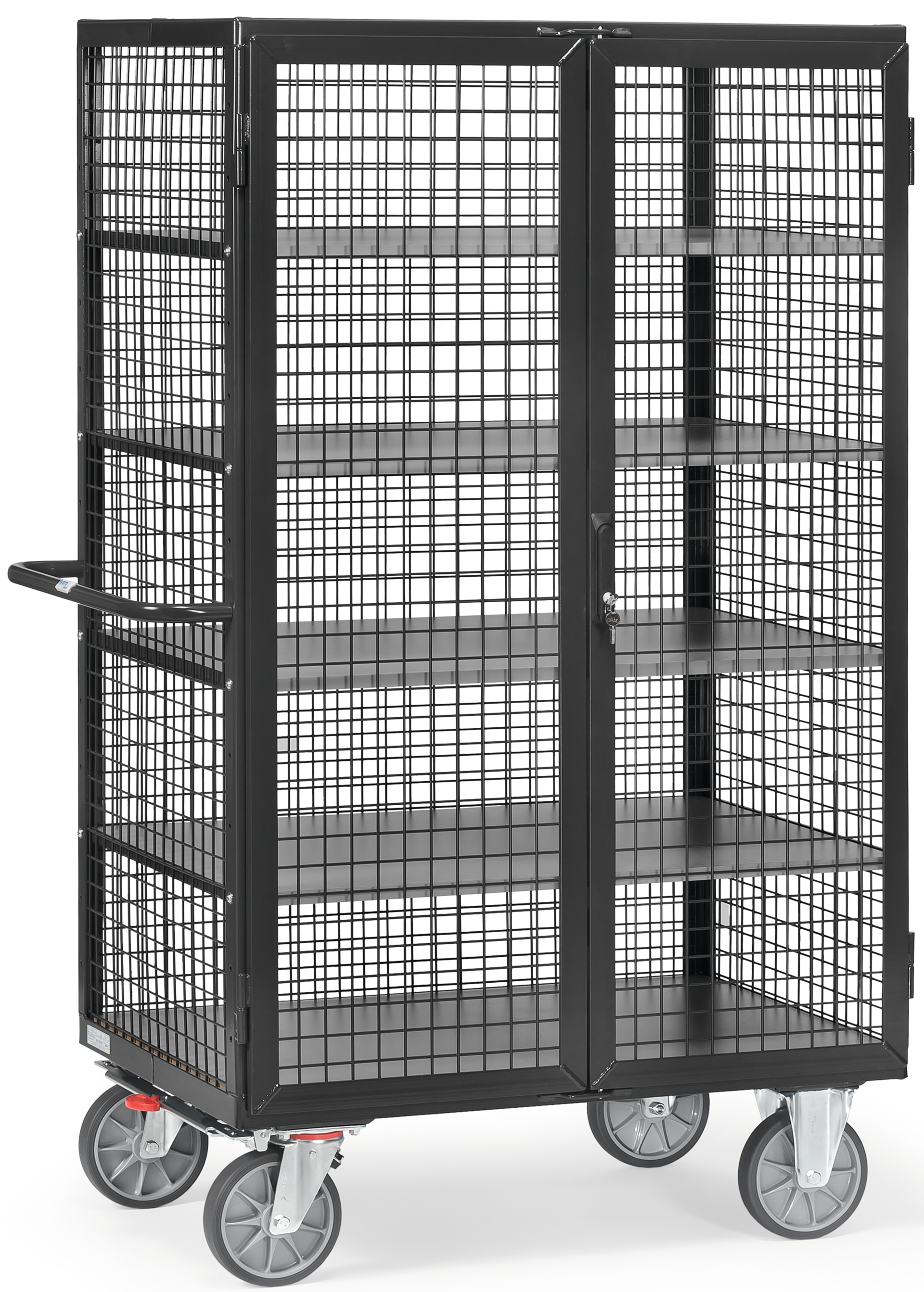 Paketwagen mit Drahtgitterwänden und -tür Tragkraft 750kg 1000x680mm