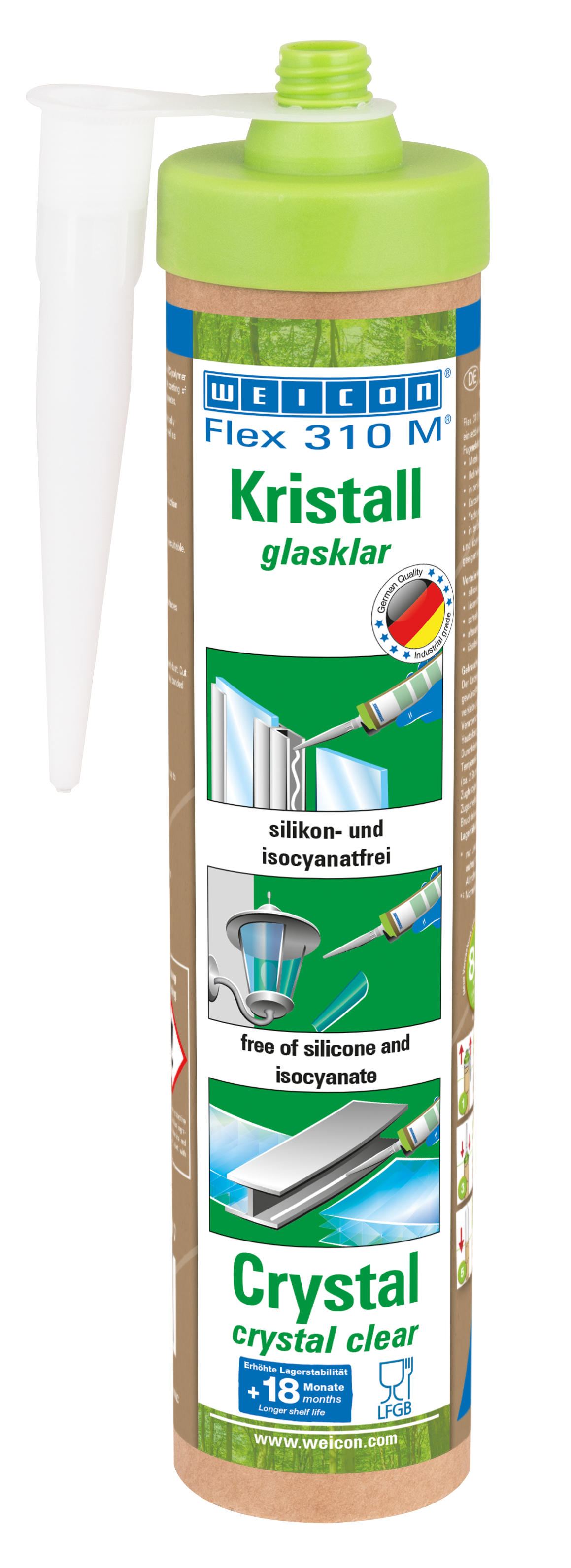 Montagekleber Flex 310 M® Kristall transparent 280ml Green Tube Kartusche