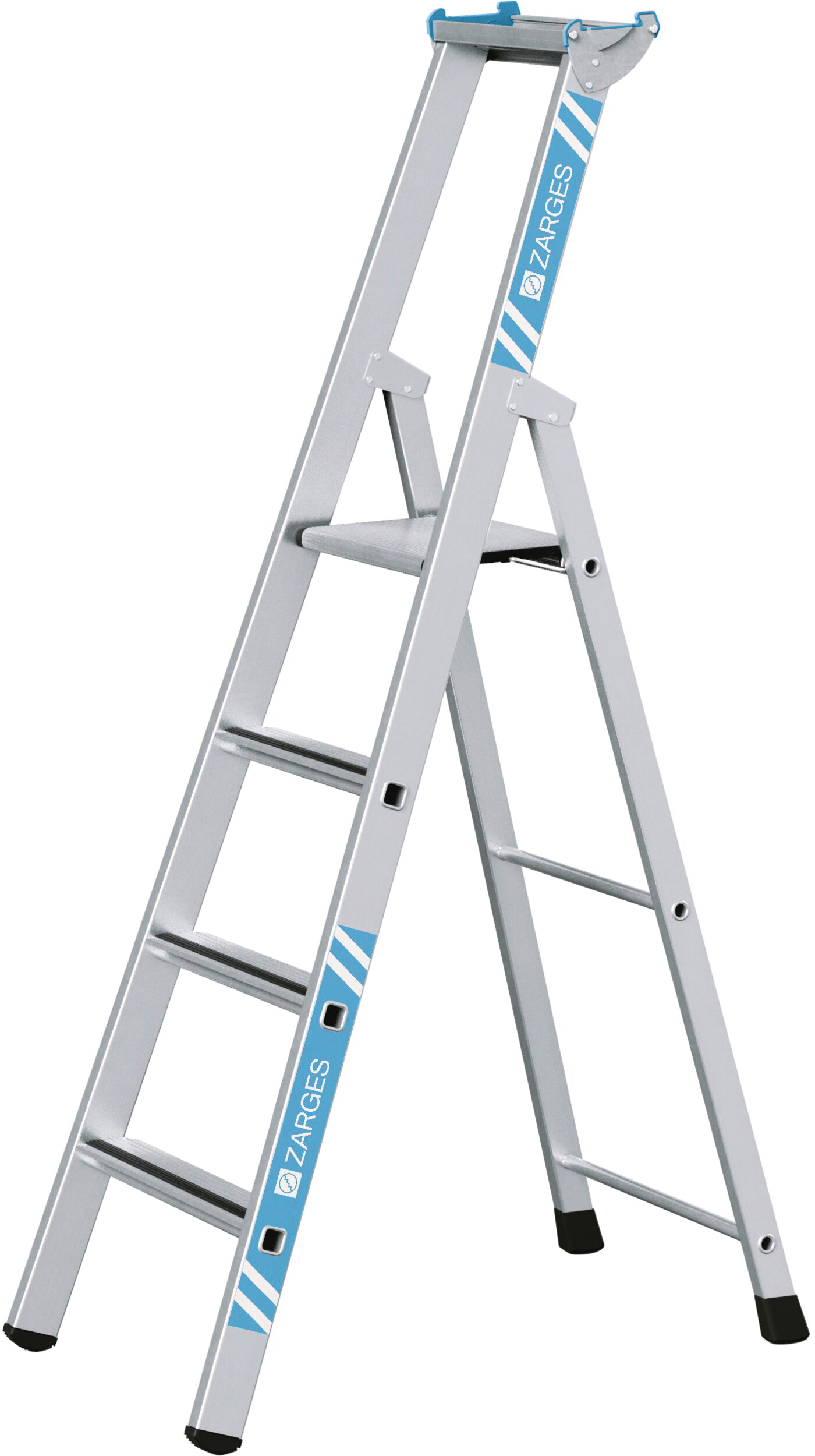 Stehleiter Stufen gebördelt L1,87m 4 Stufen Arbeitshöhe 3,10m