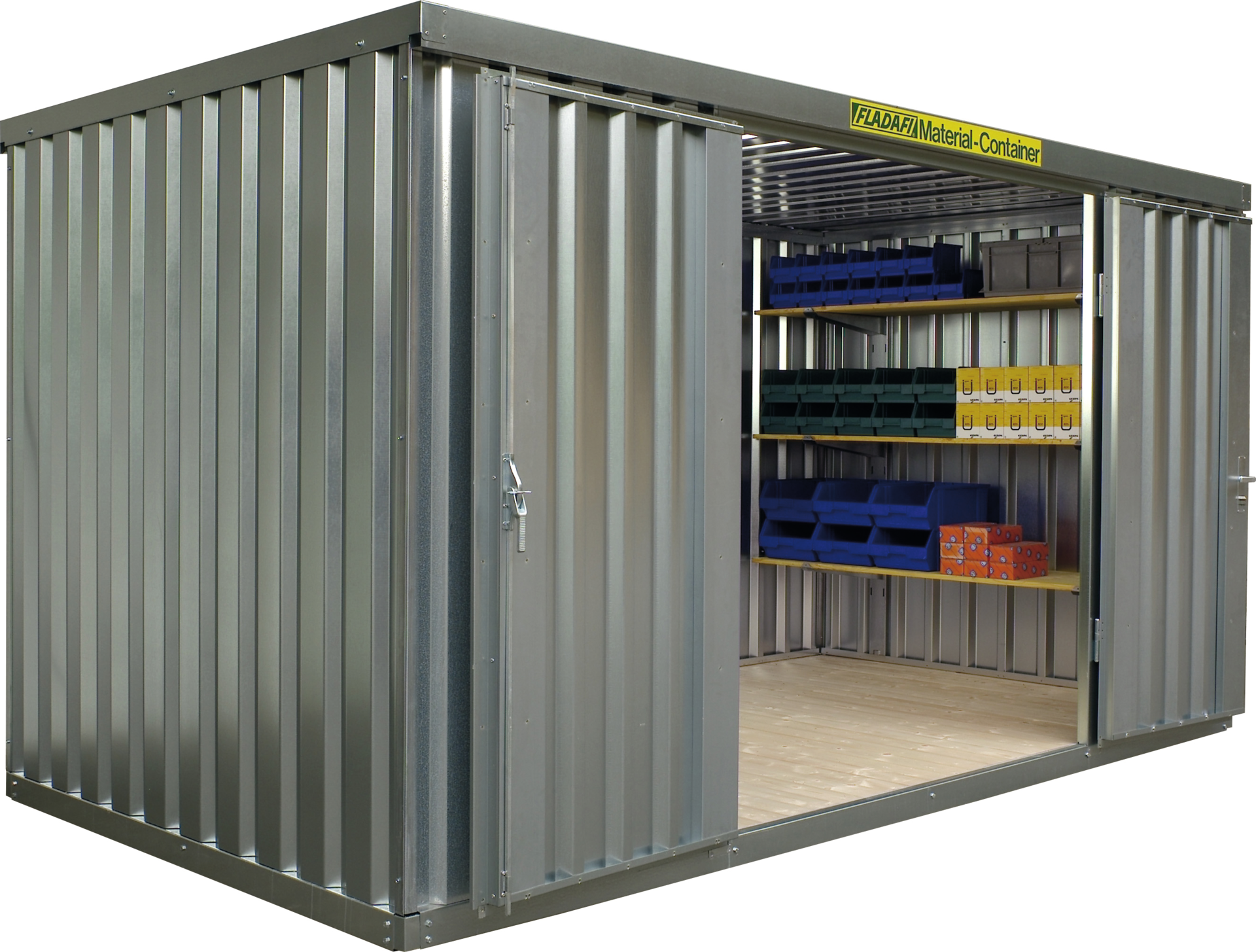 Materialcontainer verzinkt mit Holzfußboden H2150 x T1140 x B2100mm