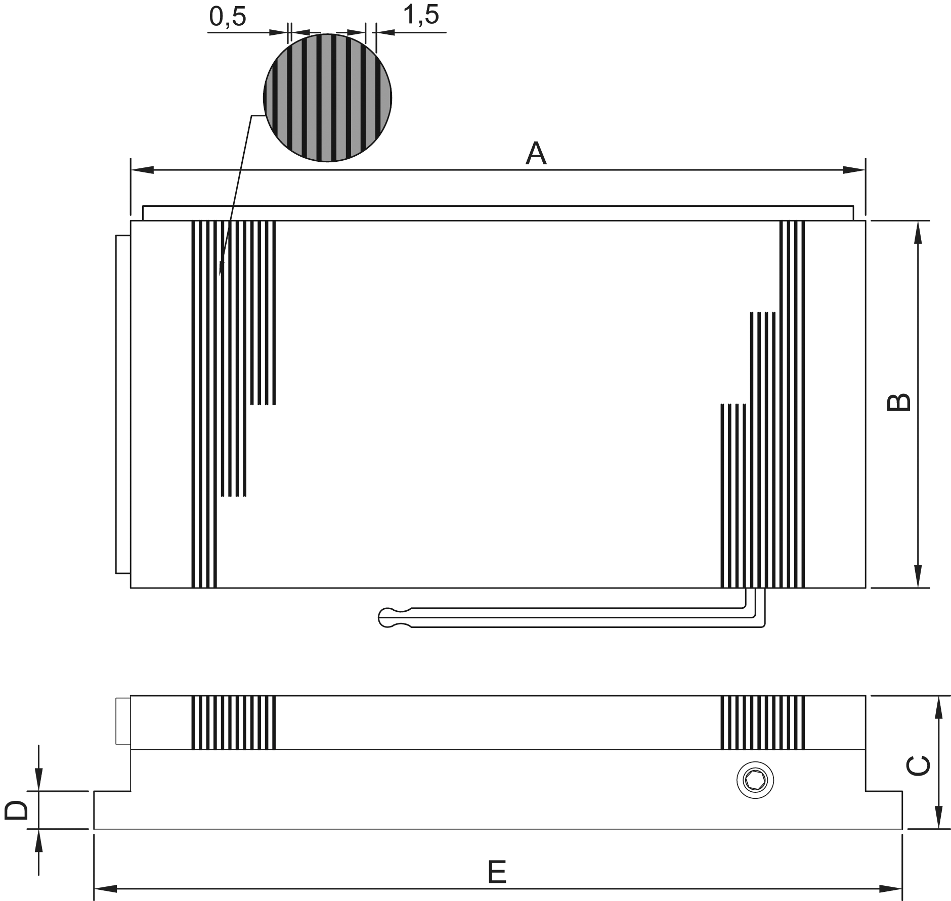 Permanent Magnetspannplatte mit feiner Polteilung MICROFINE für Schleifarbeiten H53mm L500mm B200mm