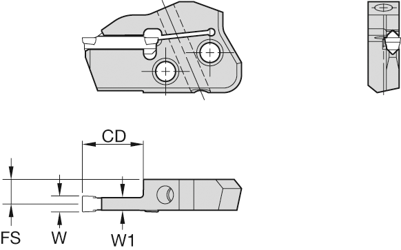 Schneidenträger Radial WMT™ rechts außen Gr. 1