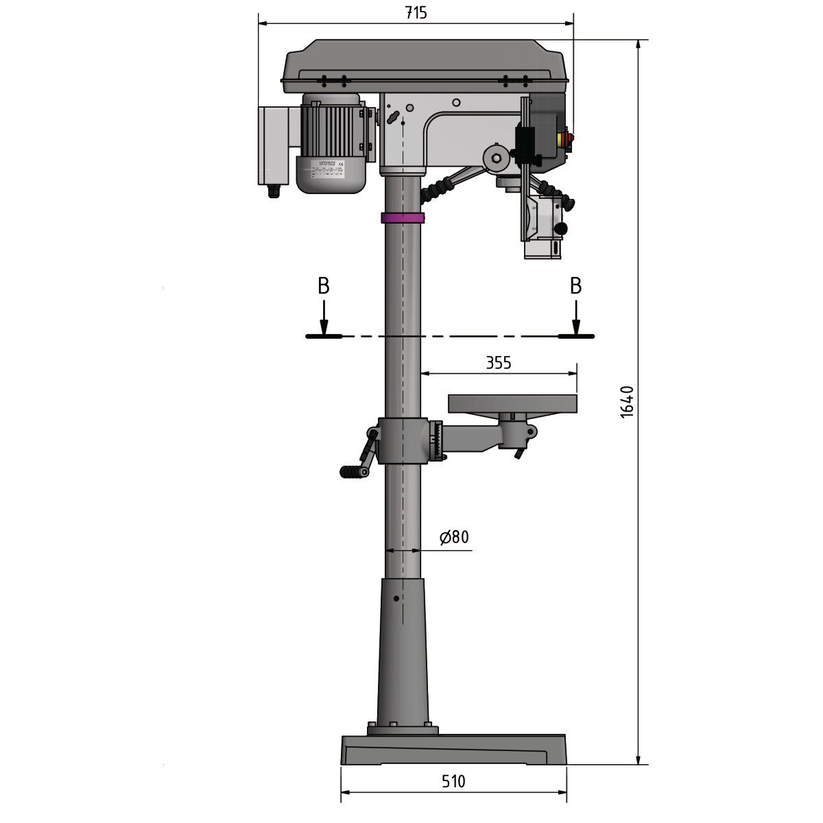 Säulenbohrmaschine Optimum OPTIdrill D 26Pro Aktions Set