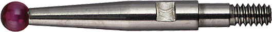 Messeinsatz M1,6 rubinbestückt D2mm L36,2mm