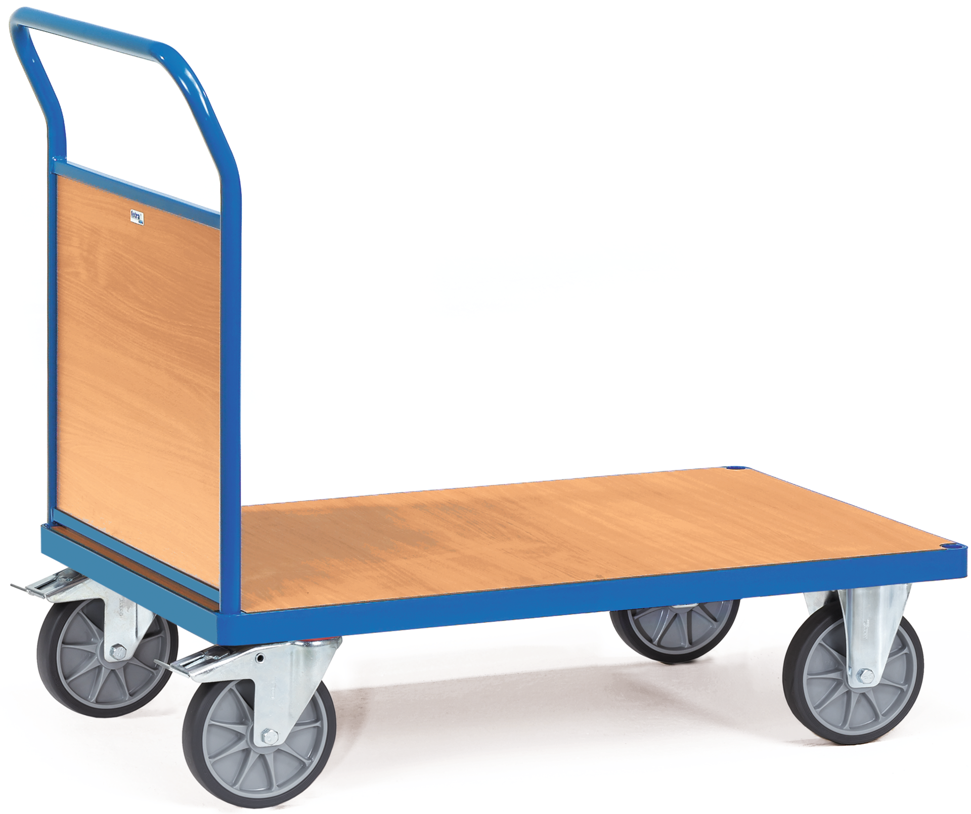 Schiebebügelwagen Stirnwand RAL5007 500kg 1000x700mm Schiebebügelwagen Stirnwand RAL5007 500kg 1000x700mm