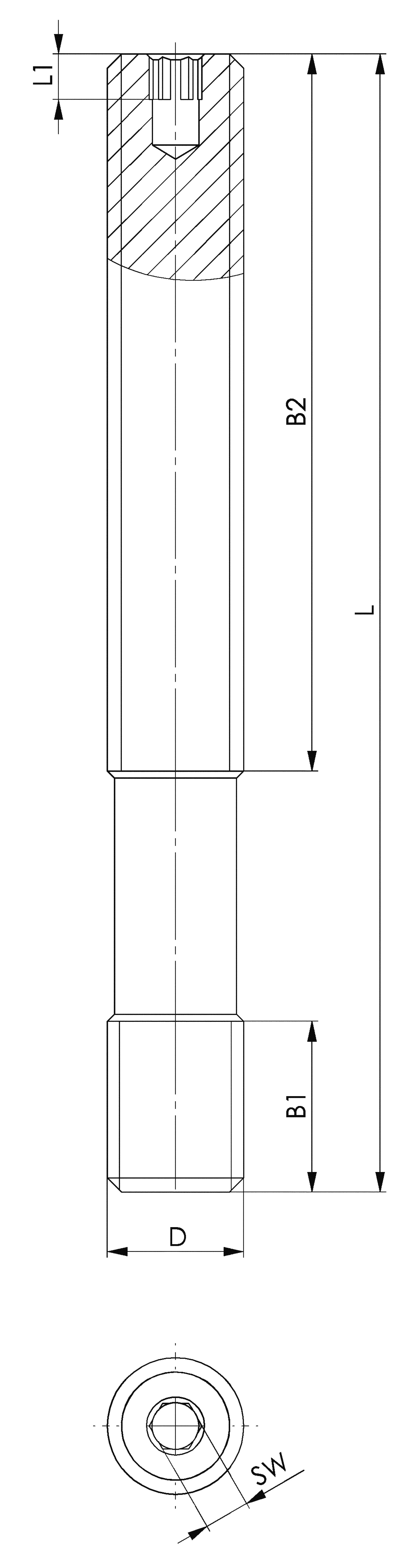 Stiftschraube Innensechskant M16xL160mm
