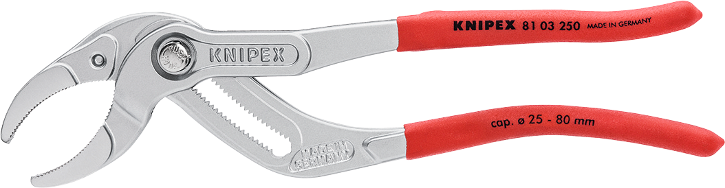 Knipex Siphon-/Connectorenzange mit gezahnten Greifbacken bis Ø 80 mm L 250 mm