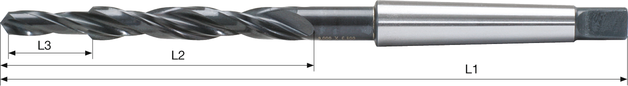 Mehrfasen-Stufenbohrer 90° MK Gewindekernloch HSS Typ N DIN3879 D9/6,8mm M8