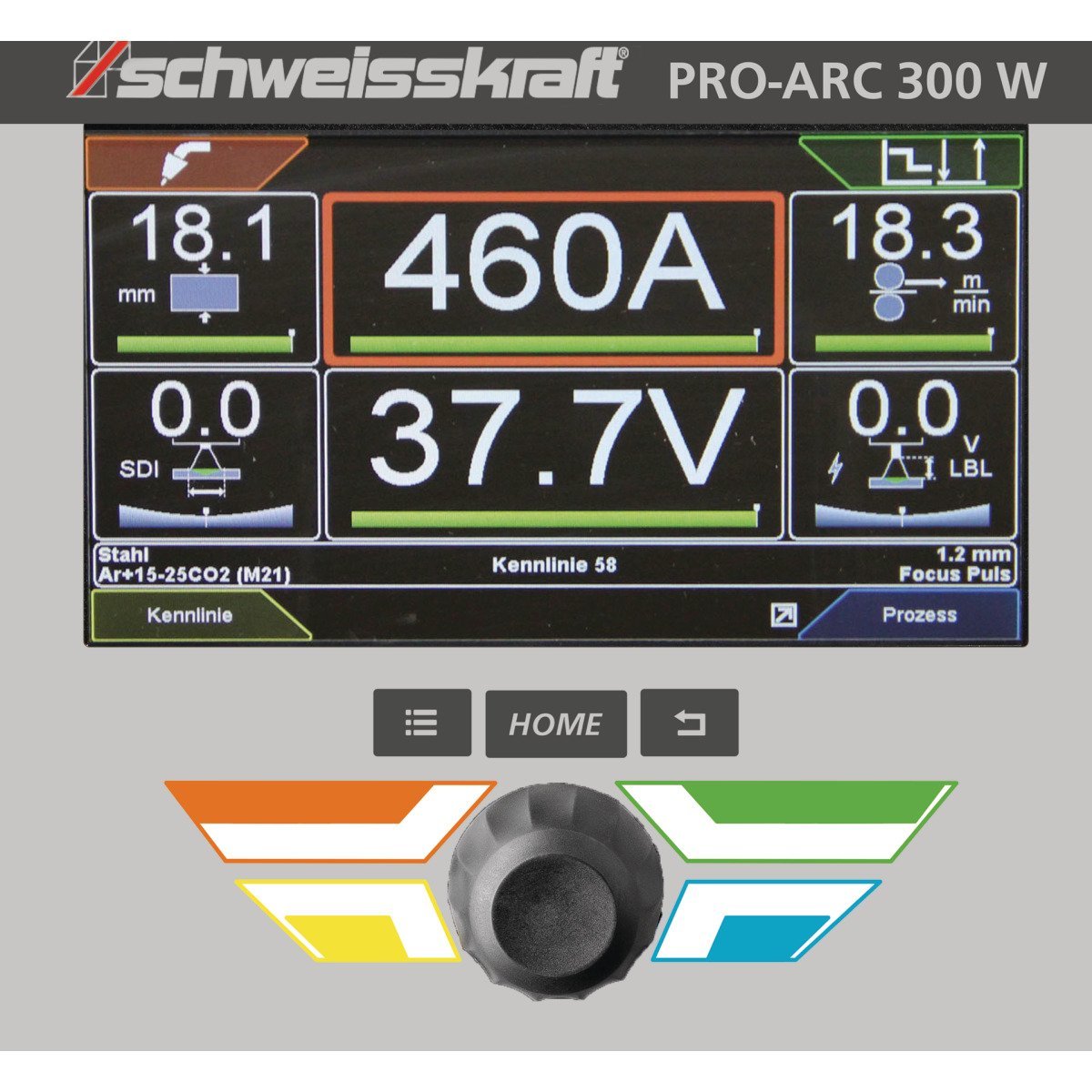 MIG/MAG-Impulsschweißgerät Schweisskraft PRO-PULS 400 WS (FW Profi, BF oben) Set