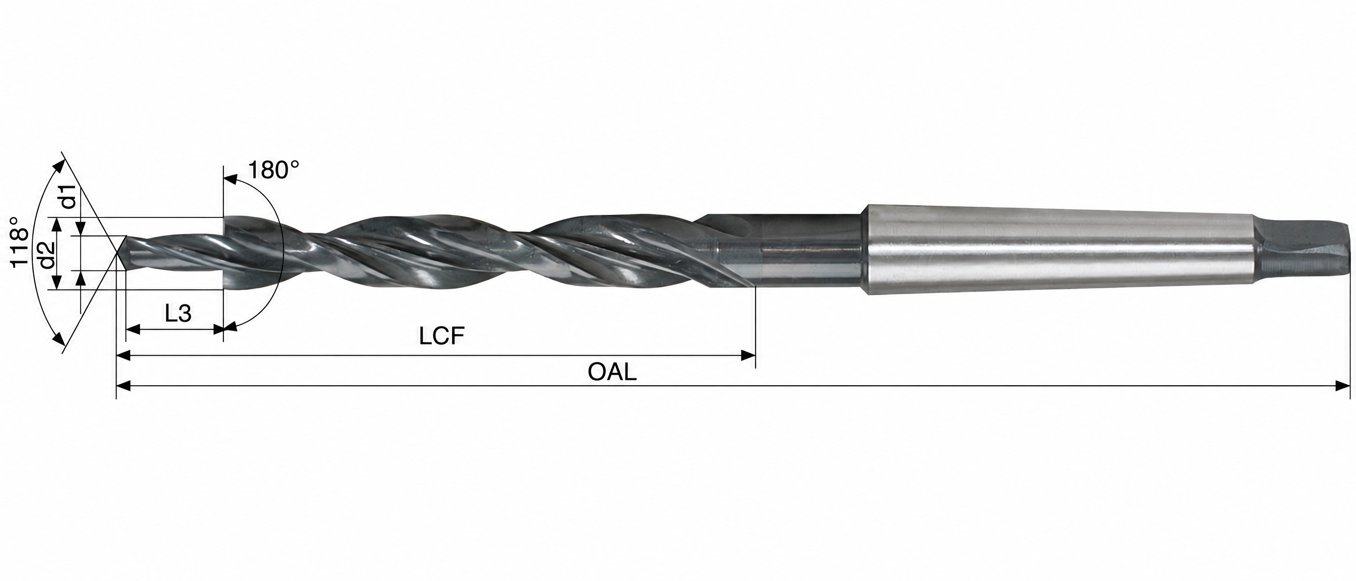 Eyltool Premium Mehrfasen-Stufenbohrer 180° MK Durchgangsloch Senkung mittel HSS D10/5,5mm Typ N DIN8376 M5