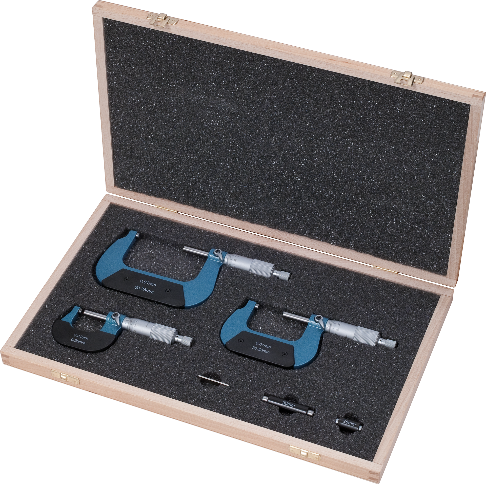 Bügelmessschrauben Sortiment Abl. 0,01mm 4-teilig DIN863 MB0-100mm