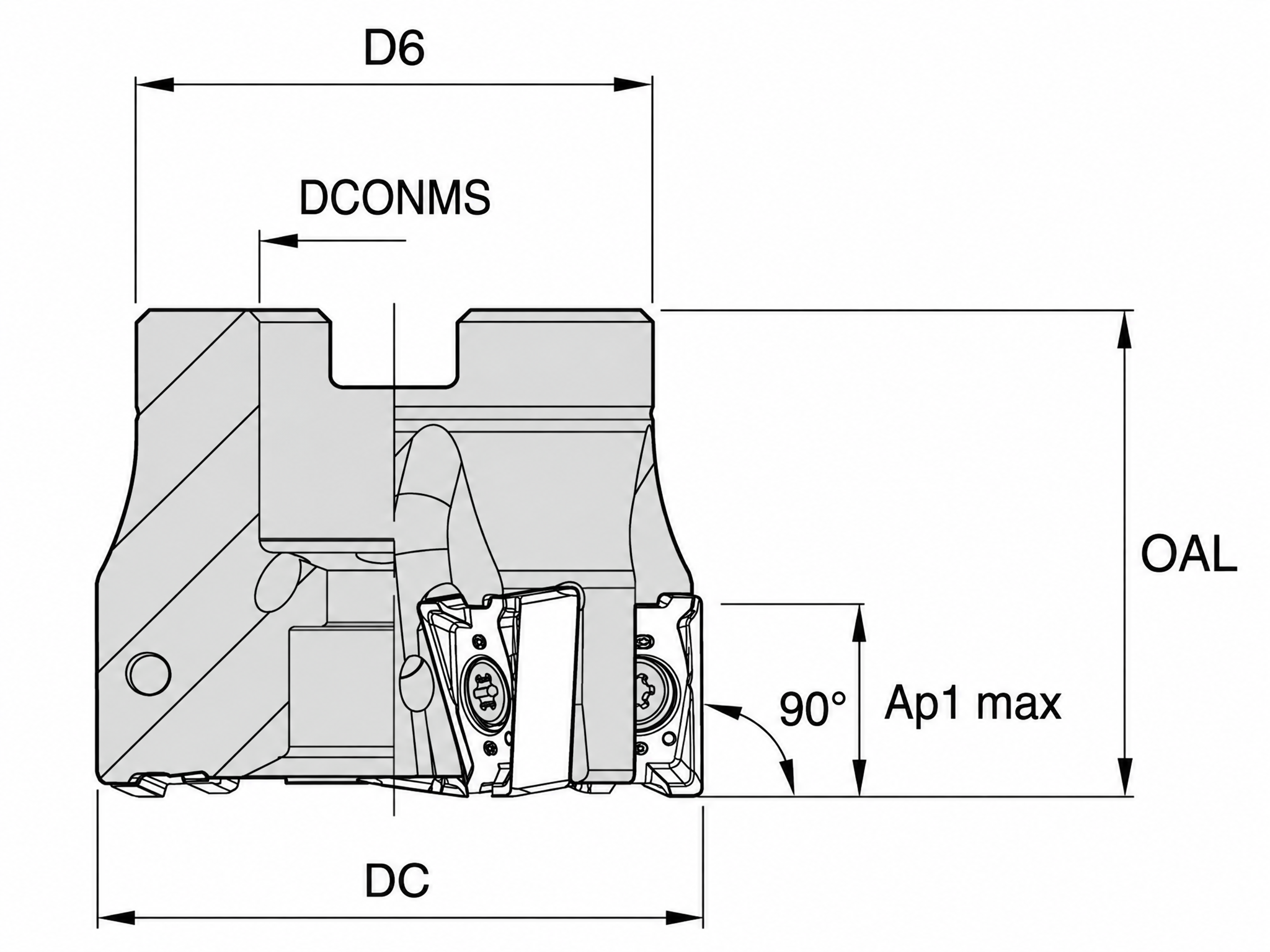 WIDIA Aufsteck-Eckfräser "VSM890" Z4 IK für WSP SNHX 12.. Ø 40 mm