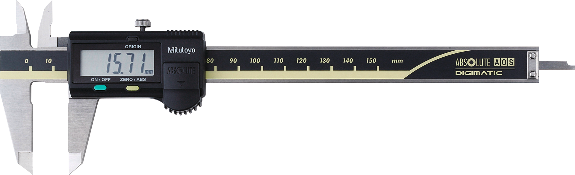 Messschieber Digital ABSOLUTE AOS Digimatic Abl. 0,01mm DIN862 mit DA rundes Tiefenmaß MB150mm