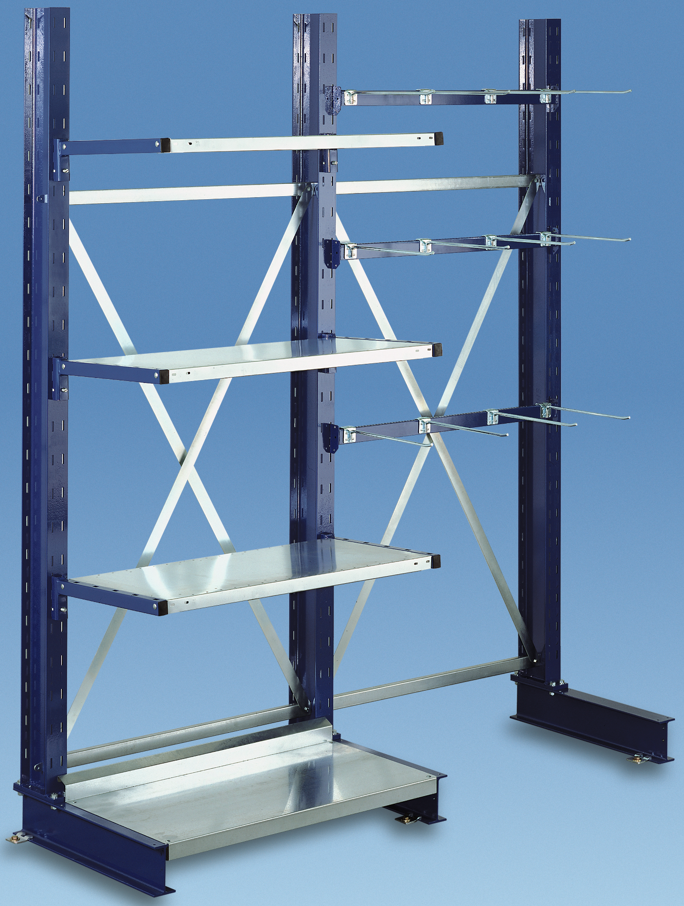 Fachboden Kragarmregal 230kg verzinkt B1000 x H40 x T500mm