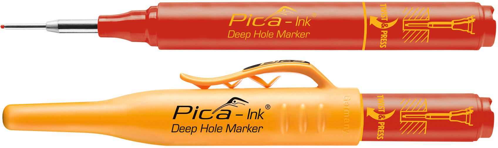 Tieflochmarker permanent Pica-Ink® "Deep Hole Marker" rot