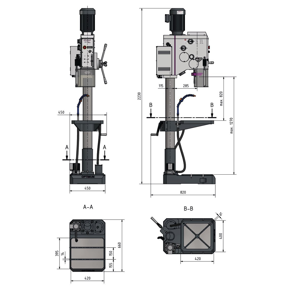 Säulenbohrmaschine Optimum OPTIdrill DH 32GSV