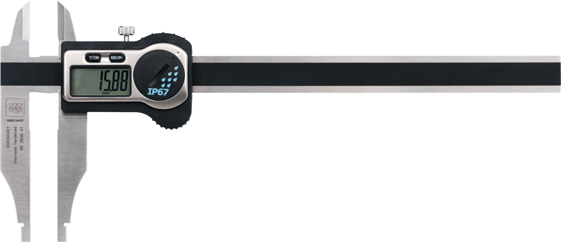 Werkstattmessschieber Digital IP67 TWIN-CAL Abl. 0,01mm ohne Spitzen DIN862E mit DA MB800mm