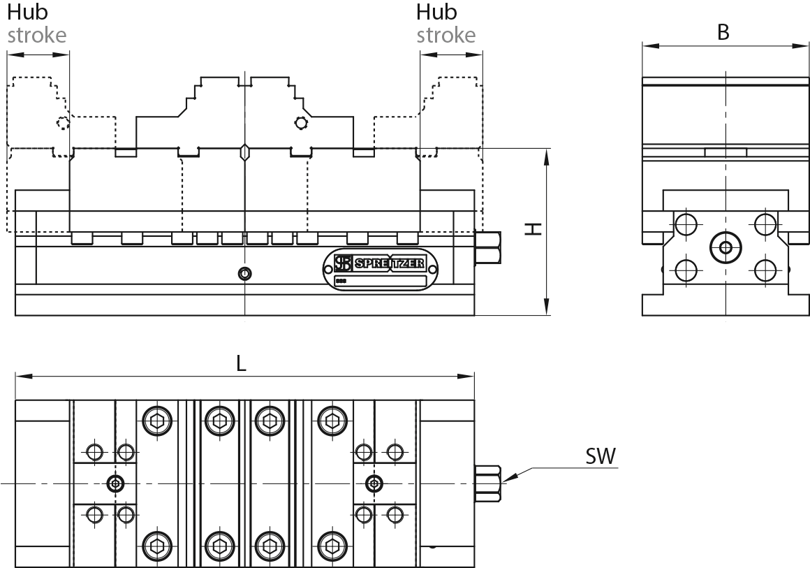 Zentrischspanner mechanisch MZC ohne Spannbacken MZC280-100E