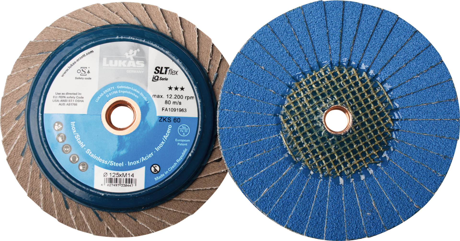 Fächerschleifscheibe SLTflex Stahl/VA D125mm K40