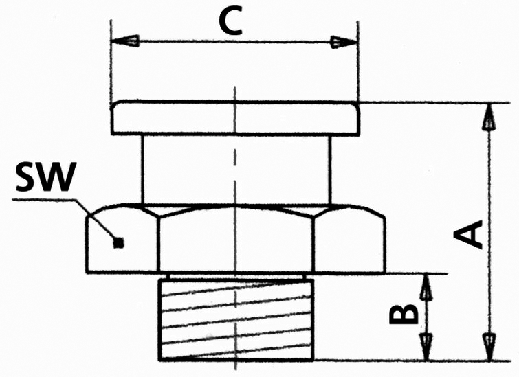 Flachschmiernippel M1 SW17mm 6-kant verzinkt M6X1