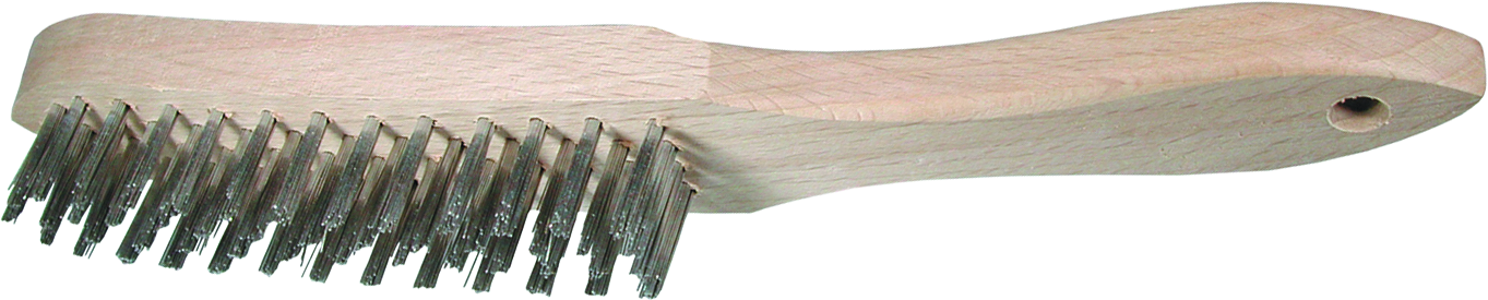 Handdrahtbürste L295mm Edelstahldraht glatt 4-reihig Handdrahtbürste L295mm Edelstahldraht glatt 4-reihig