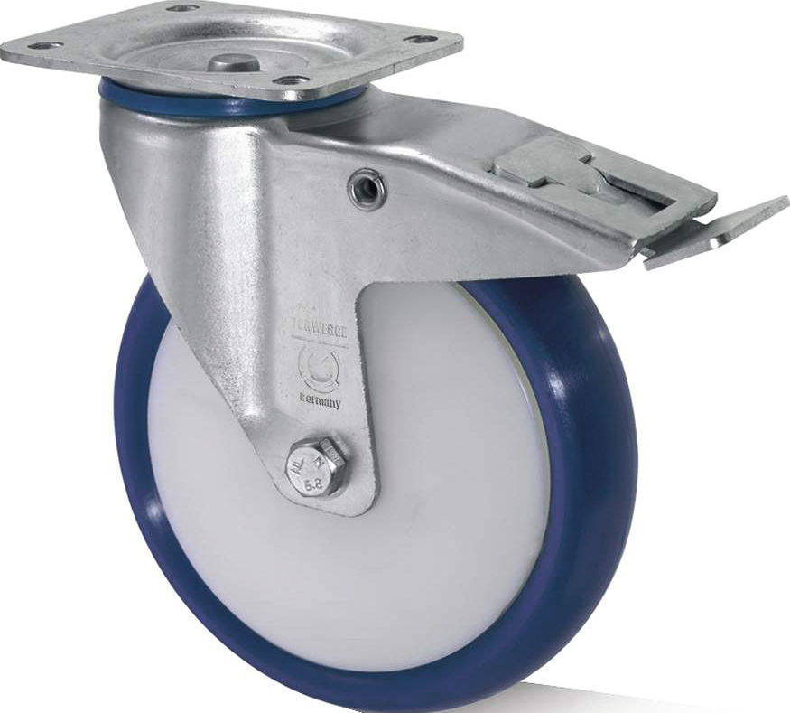 Apparaterolle Polyurethan Lenkrolle mit Stopp 300kg D200mm Apparaterolle Polyurethan Lenkrolle mit Stopp 300kg D200mm
