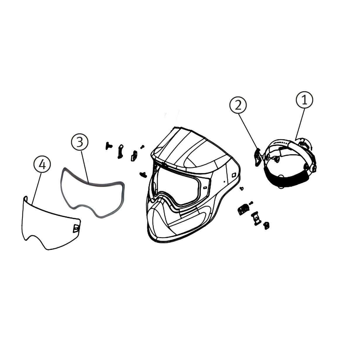 Schleifhelm Schweisskraft VarioProtect GRIND AIR ohne Luftfilter