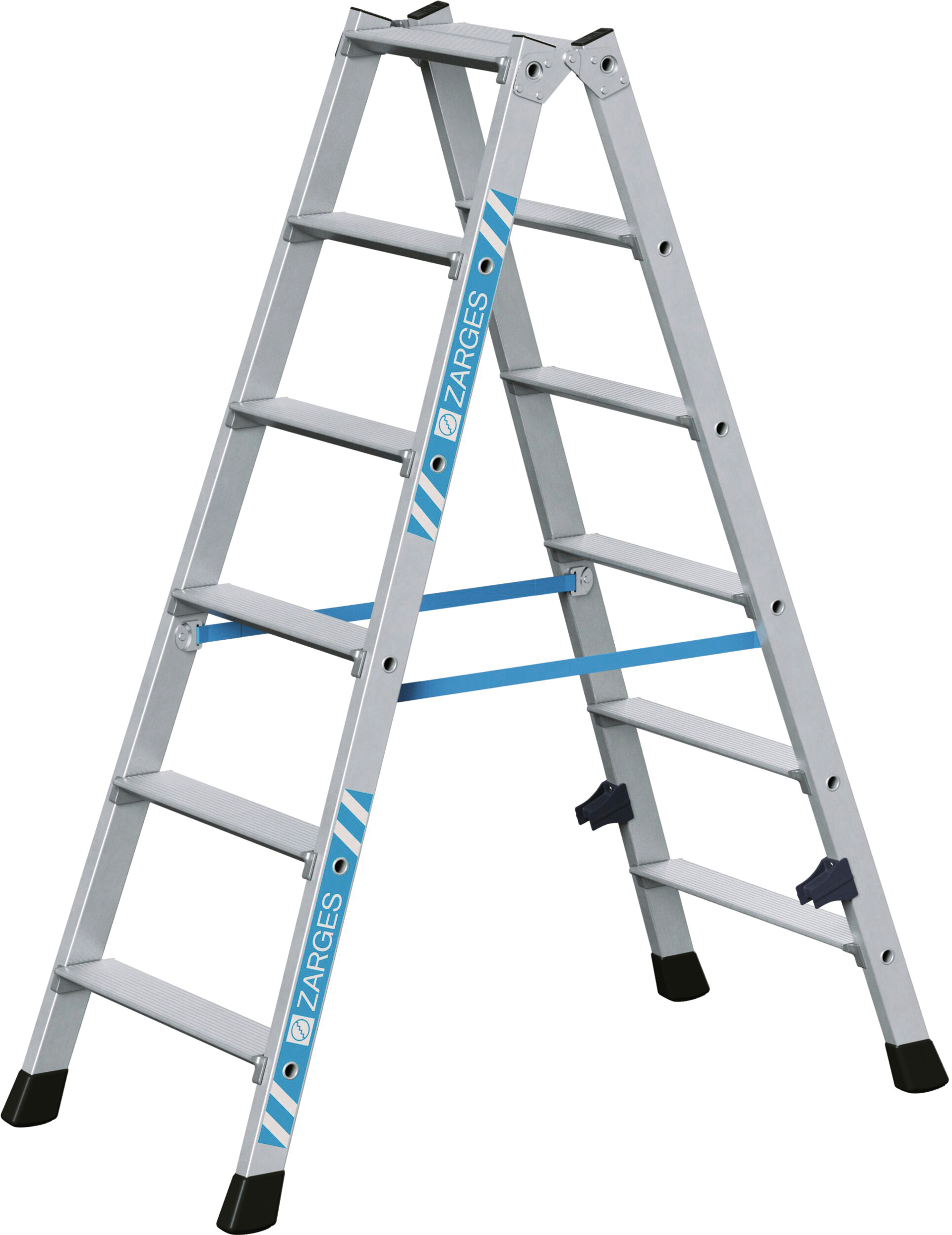 Stehleiter Stufen gebördelt H1,29m 2x6 Stufen Arbeitshöhe 2,75m