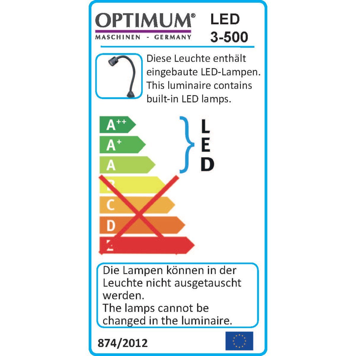 LED-Maschinenlampe Optimum LED 3-500