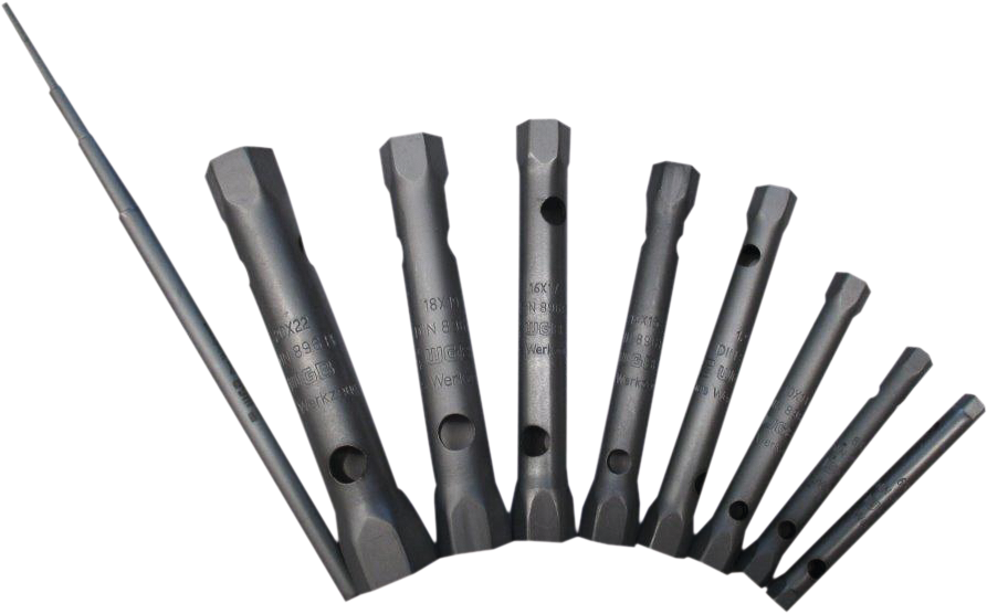 Rohrsteckschlüssel Sortiment mit Drehstift 9-teilig 6x7mm bis 20x22mm