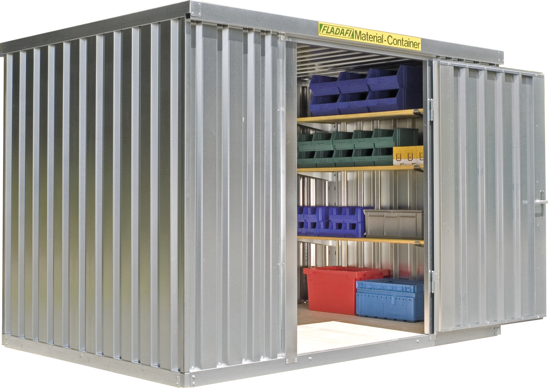 Materialcontainer verzinkt mit Holzfußboden H2150 x T1140 x B2100mm
