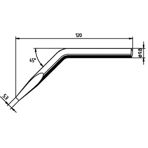 Dauerlötspitze Ersadur 0152JD für Lötkolben 150Watt 5,3mm meißelformig abgewinkelt