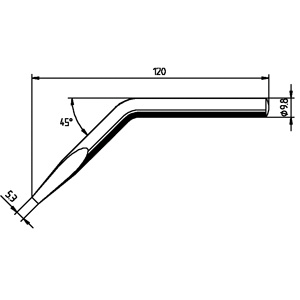 Dauerlötspitze Ersadur 0152JD für Lötkolben 150Watt 5,3mm meißelformig abgewinkelt Dauerlötspitze Ersadur 0152JD für Lötkolben 150Watt 5,3mm meißelformig abgewinkelt