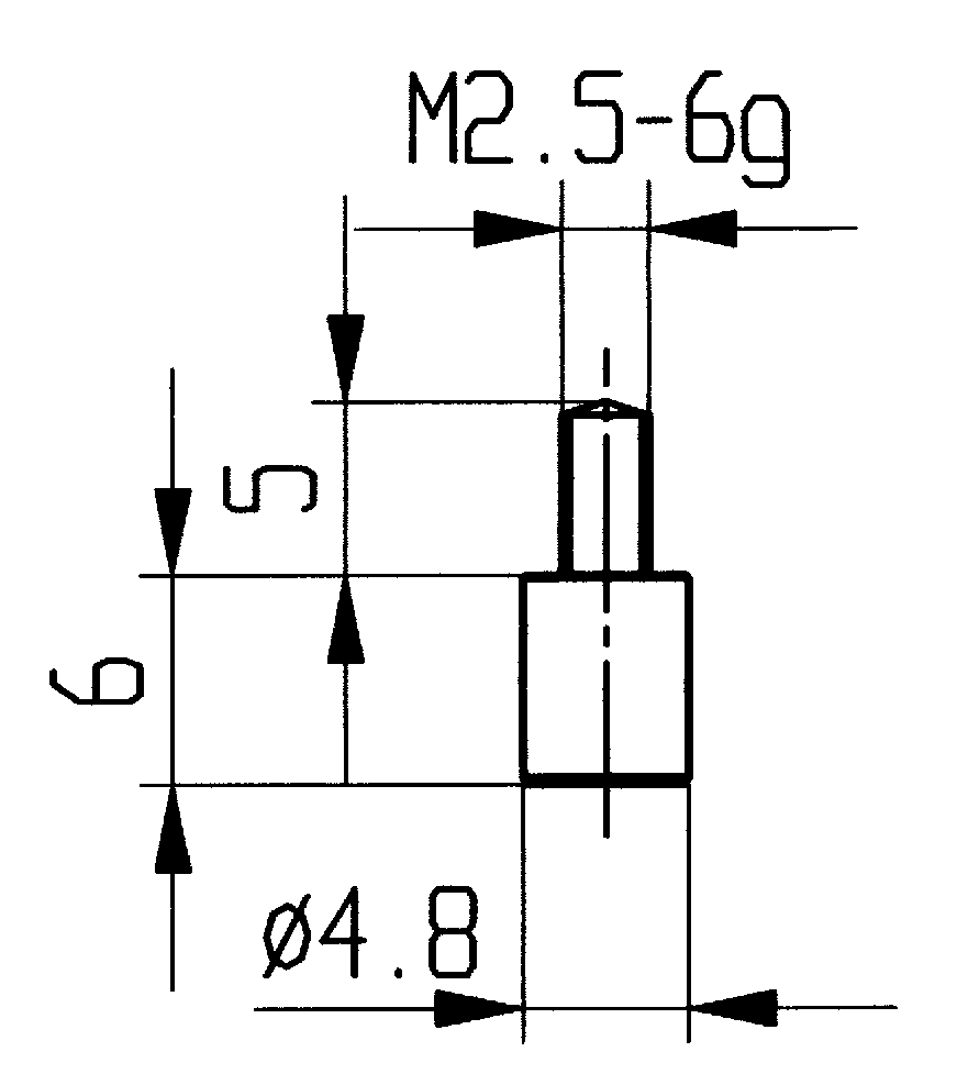 Messtastereinsatz Stahl M2,5 plan D4,8mm