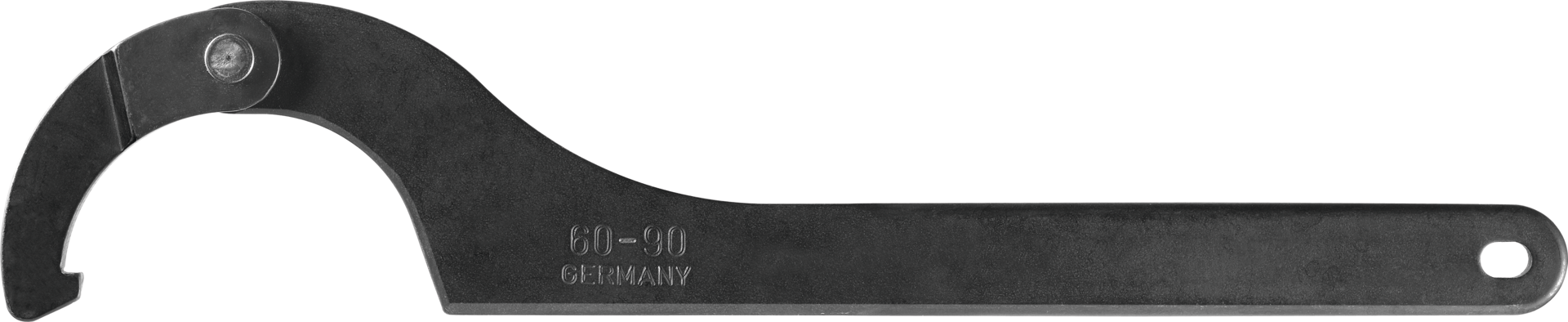 Hakenschlüssel mit Gelenk und Nase L165mm für Muttern-D20-35mm