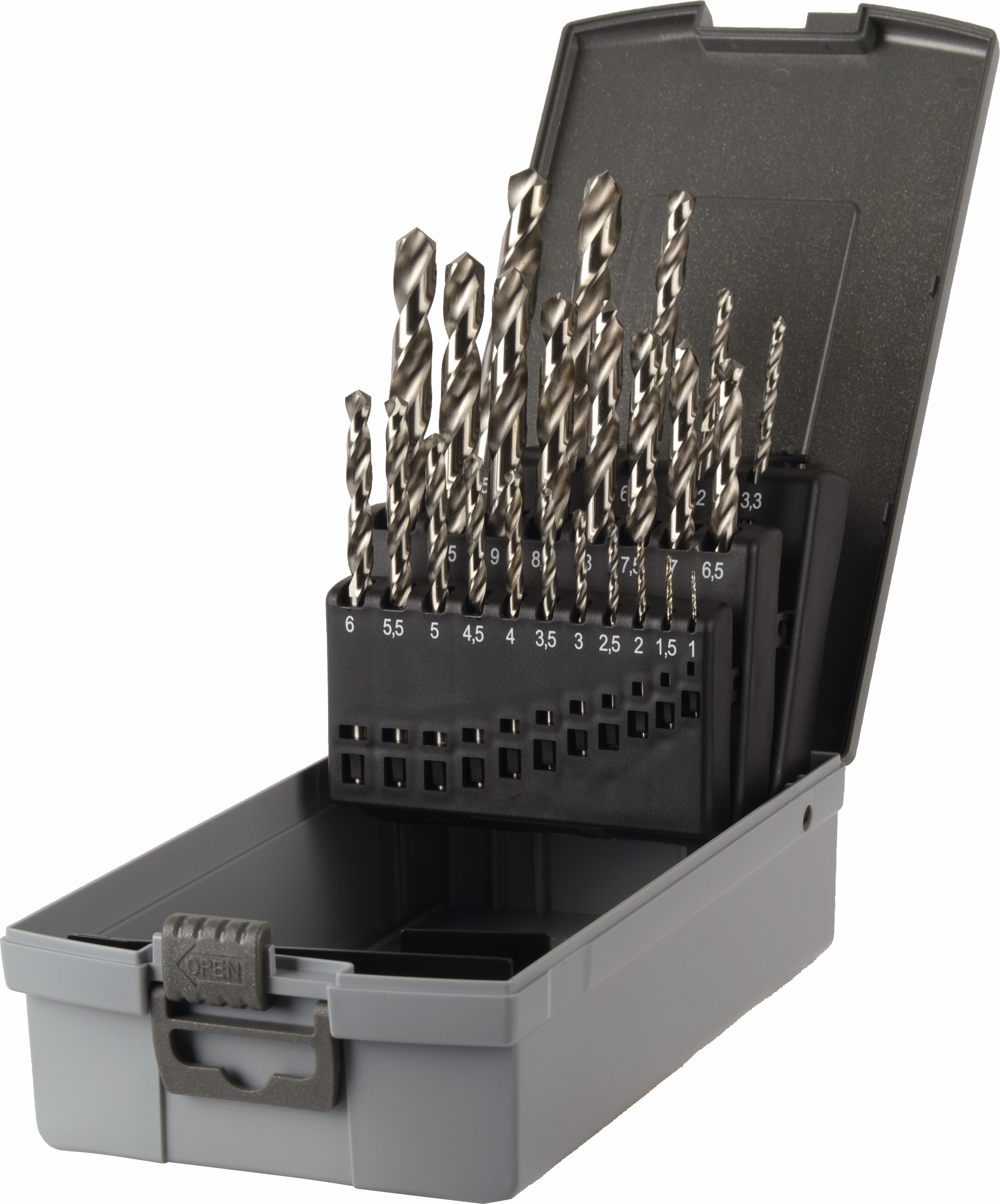 Eyltool Spiralbohrer-/Kernlochbohrer-Satz HSS geschliffen Typ N 118° DIN 338 24-tlg. Ø 1–10,5 mm