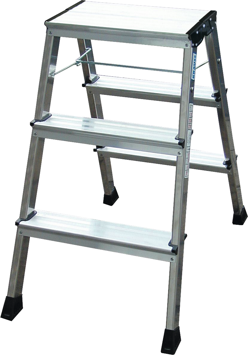 Klapptritt fahrbar Alu 2 x 3 Stufen Podest-H0,65m