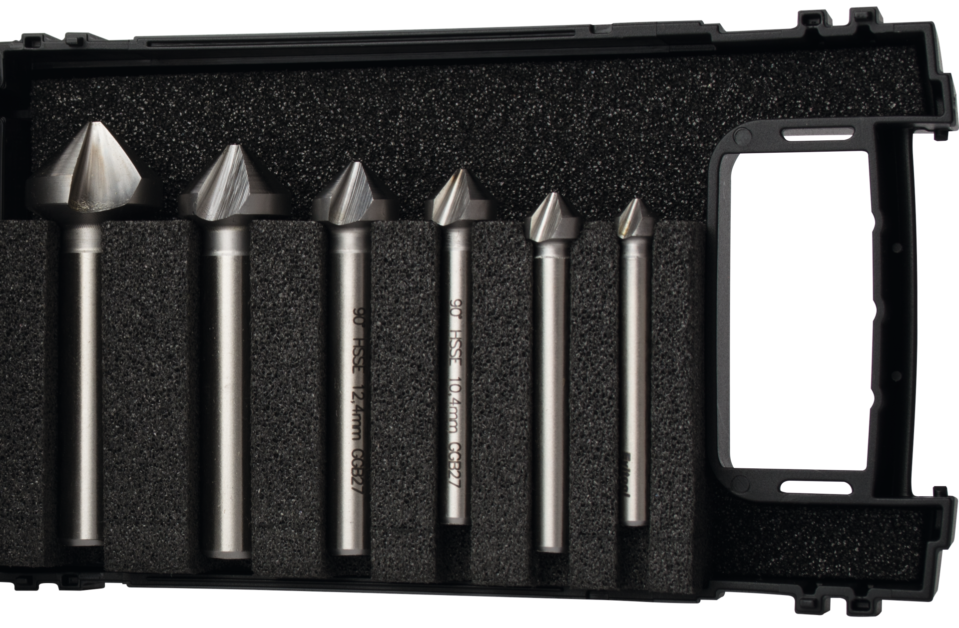 Kegelsenker 90° Satz HSSE DIN335-C in Eyltool-Kassette D6,3-8,3-10,4-12,4-16,5-20,5mm Kegelsenker 90° Satz HSSE DIN335-C in Eyltool-Kassette D6,3-8,3-10,4-12,4-16,5-20,5mm