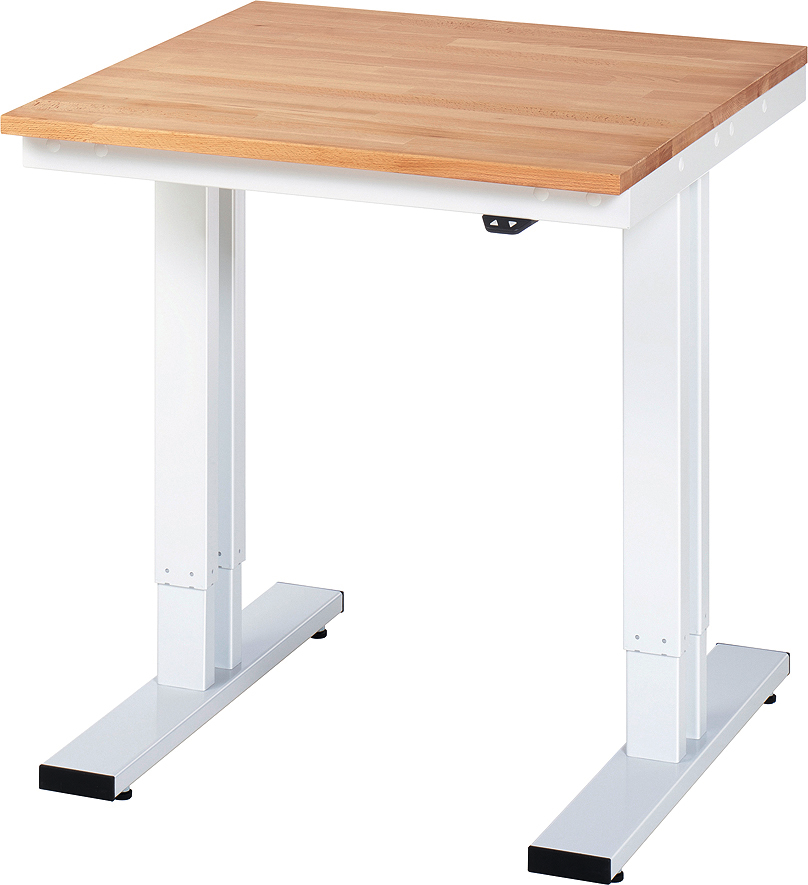 Arbeitstisch elektrisch höhenverstellbar mit Buchenplatte "EYL 300" RAL7035 T800 x H720-1120 x B750mm